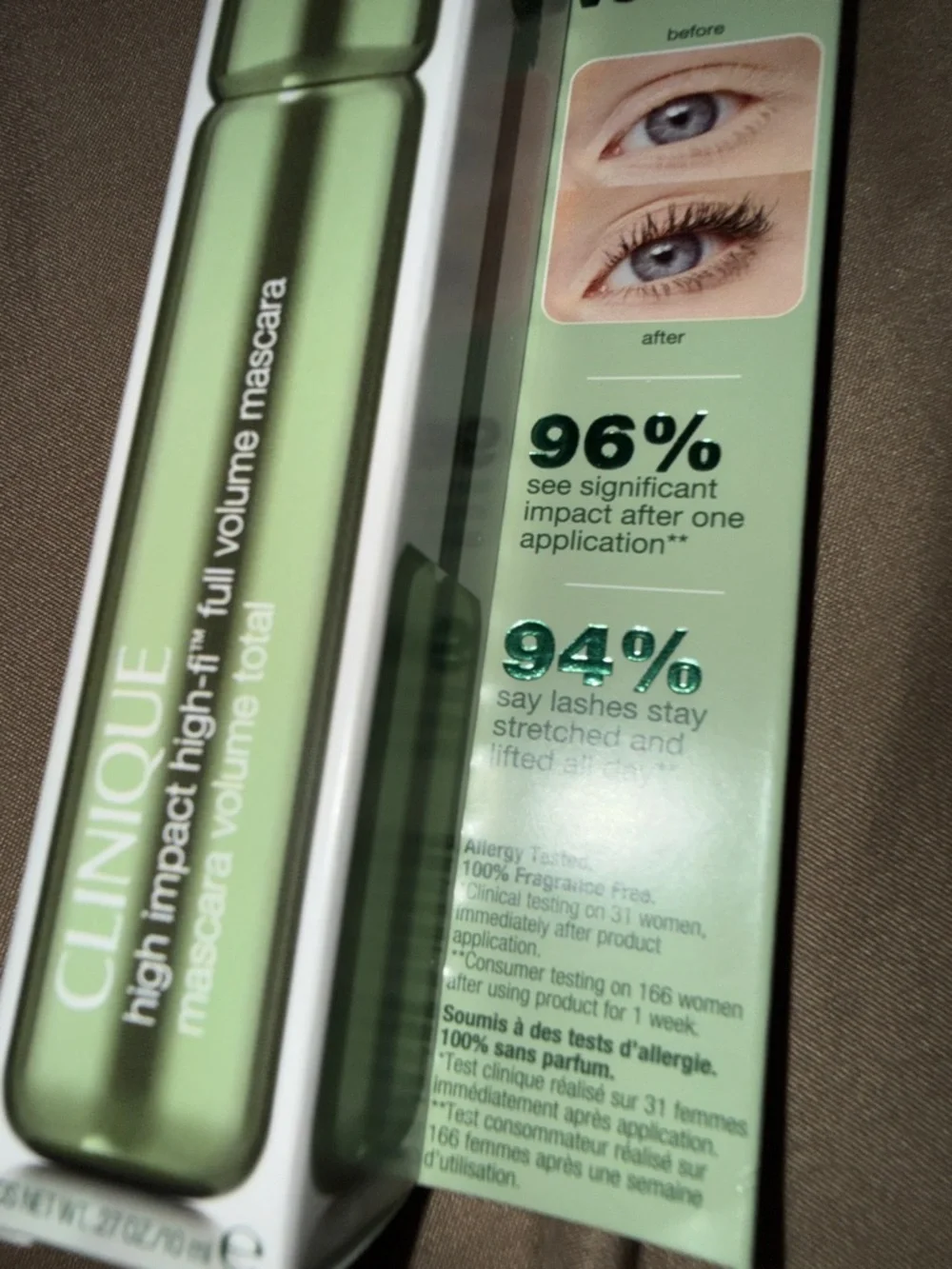 Clinique High Impact Mascara NWT black Green Metallic Tube